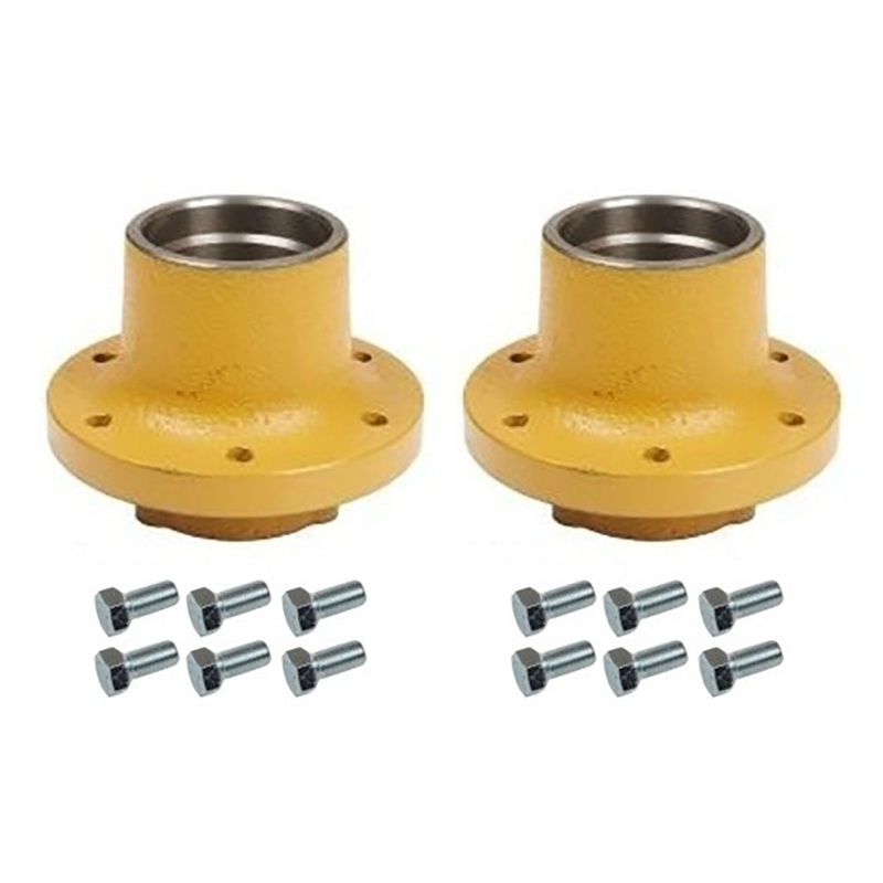 R48763W-BOLTS_x2 Qty 2: Front Wheel Hub with 6 Bolts Fits Massey Ferguson 1080