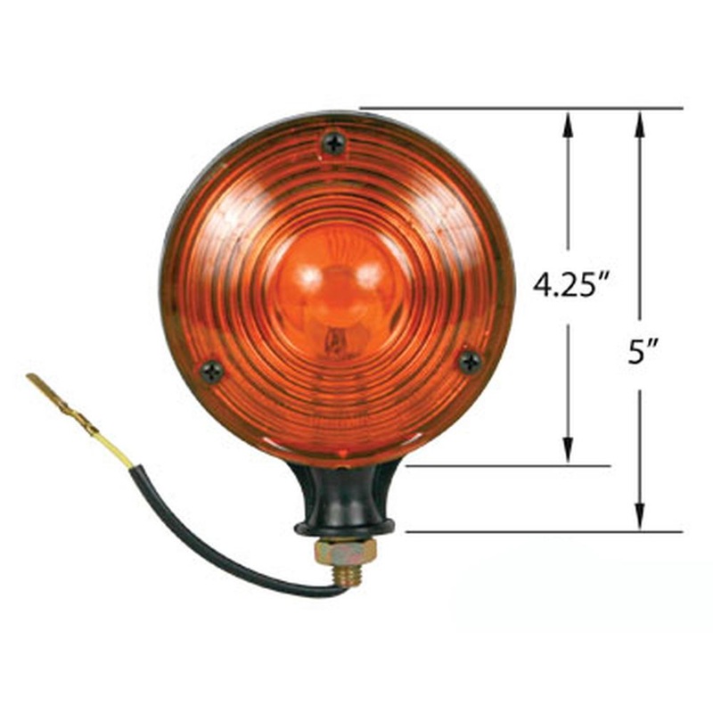 Amber 4 1/2" Light 12V tractors Universal One Wire