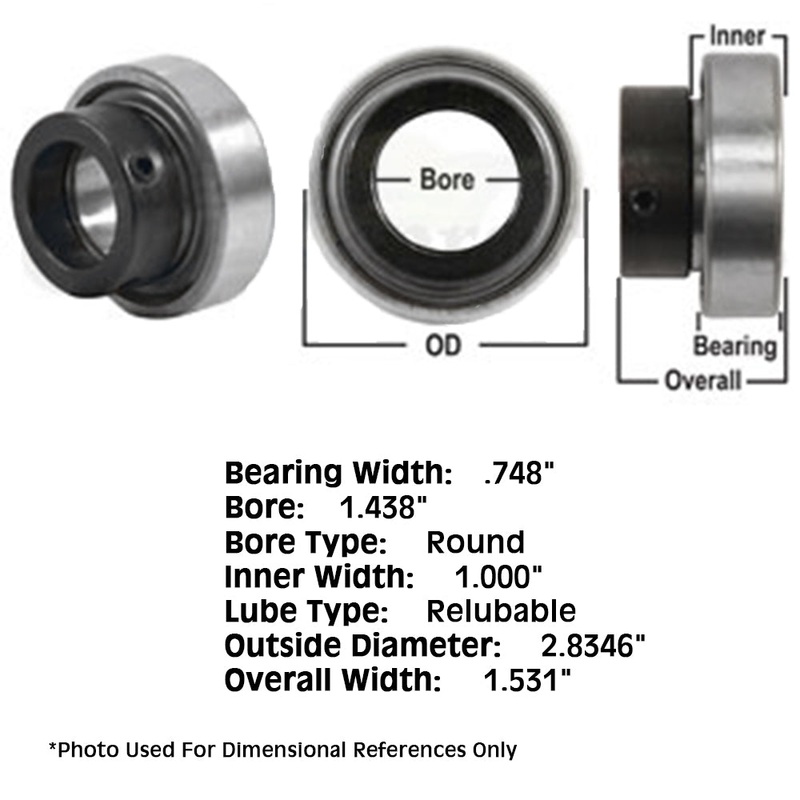 NPS107RRC Tractor Re-Lubri Fits CATable Spherical Ball Bearing w/ Collar FH71163