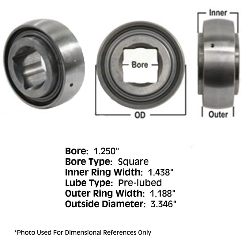 Fits JD8664 DS209TT5 842303M1 Tractor Pre-Lube Spherical Square Bore Disc Bearin