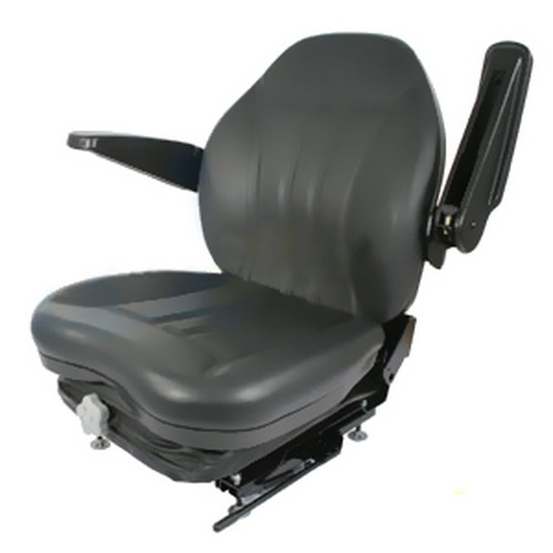 HIS360 Industrial High Back Seat w/ Suspension, Slide Tracks & Arm Rests