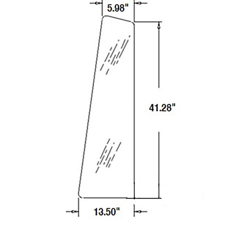 Left/Right Rear Quarter Corner Panel Window CG6124 Glass Fits Case 580C Backhoe