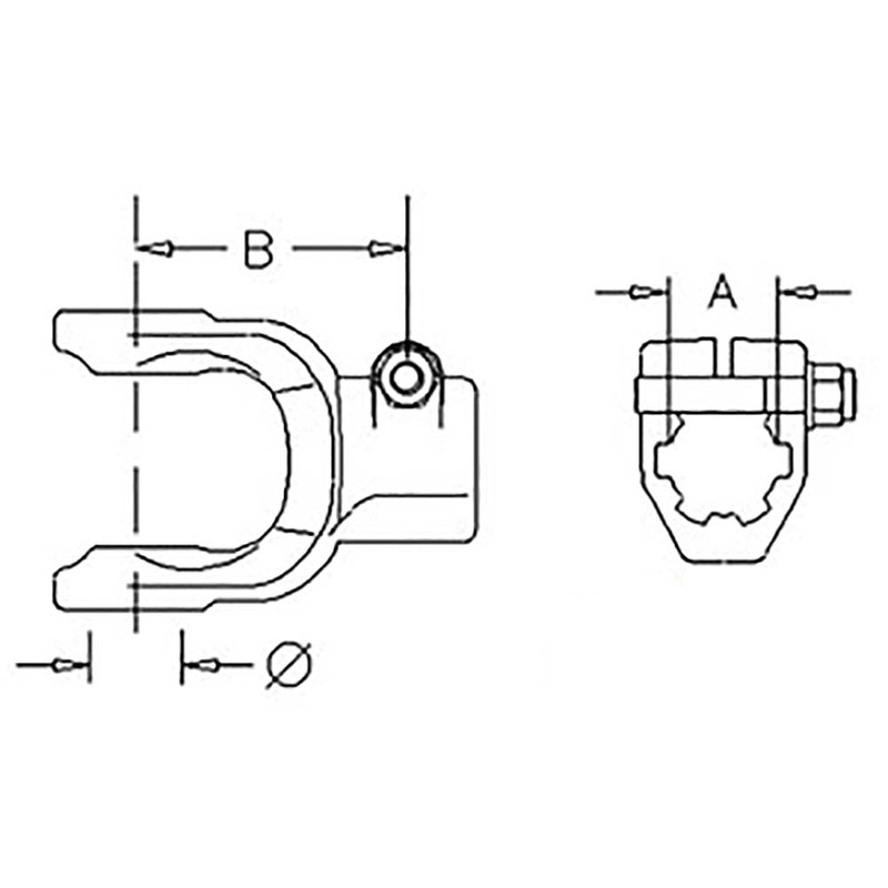 AW28317 Fits John Deere Rotary Cutter Implement Yoke HX14 2018 w / Clamp Bol