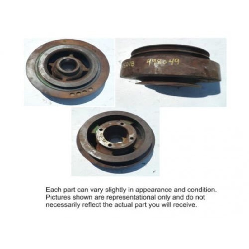 Used Crankshaft Dampener with Pulley fits John Deere 4050 4055 4250 4255 4450 4455 4555 4560 4650 4755 4760 4850 4955 4960 8450 9960 9965 9970 RE15018