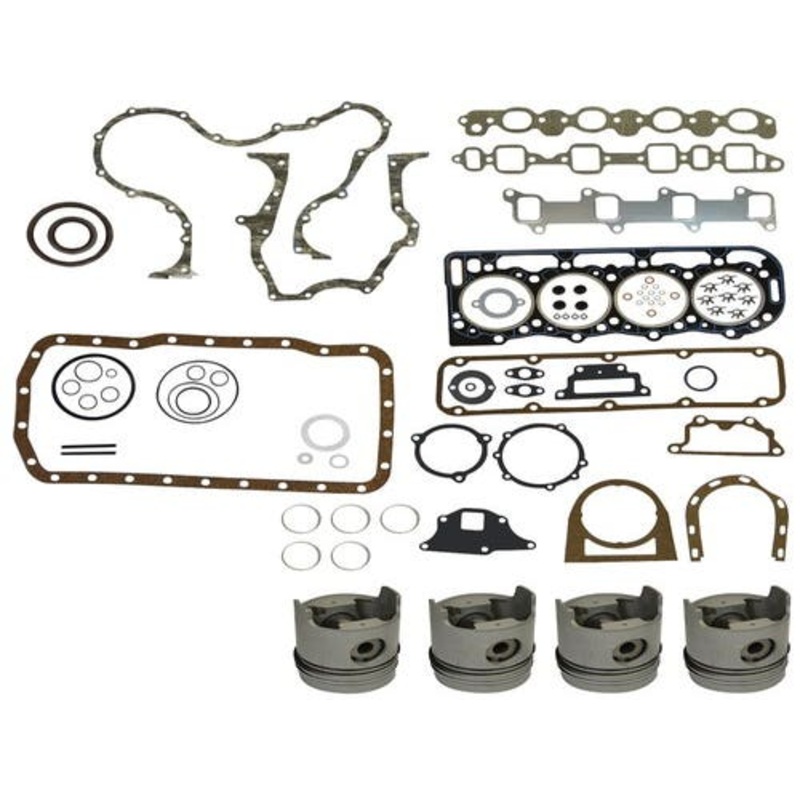 Engine Rebuild Kit - Less Bearings - .020" Oversize Pistons fits Ford 755 755A 755B A62 BSD444T 268T 755 755A 755B 7600 7700 7610 7710 A62