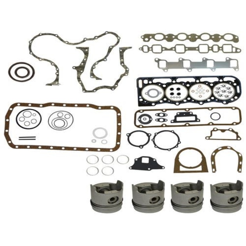 Engine Rebuild Kit - Less Bearings - .040" Oversize Pistons fits Ford 755 755A 755B A62 BSD444T 268T 755 755A 755B 7600 7700 7610 7710 A62