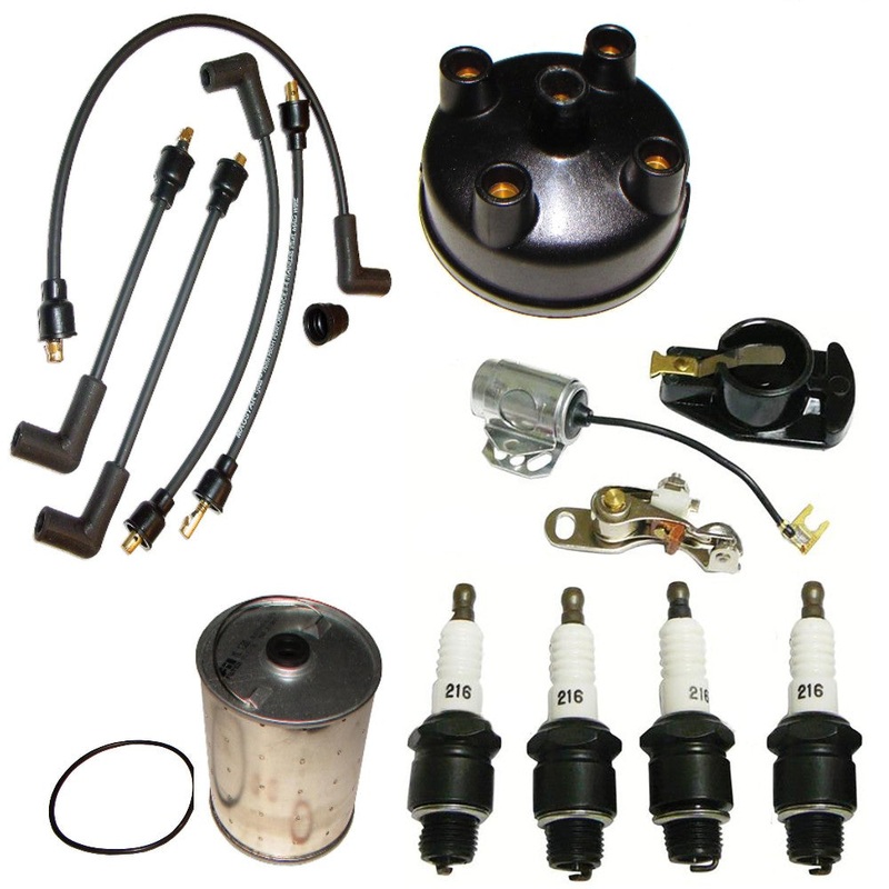 One New Tune-Up Kit Side Mount Wires Plugs Cap Points Rotor Fits Ford 8N