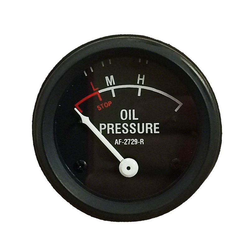 NJD1702 Oil Pressure Gauge (0-55 PSI) Dash Mounted, Black Face - Fits John Deere