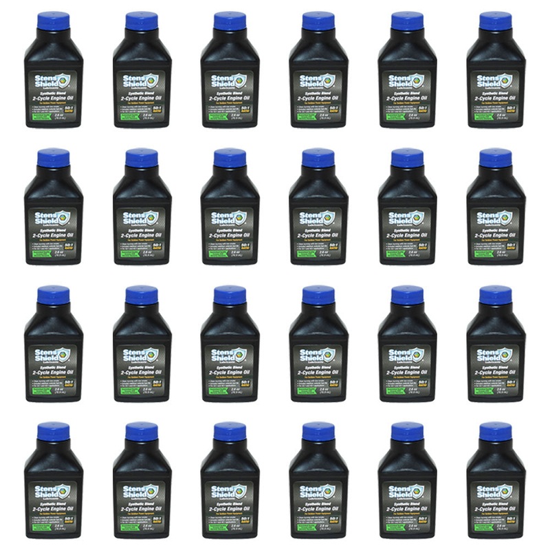 24 2-Cycle Engine Oil 2.6 oz. Bottles 50:1 Synthetic Blend Mix Fits Case
