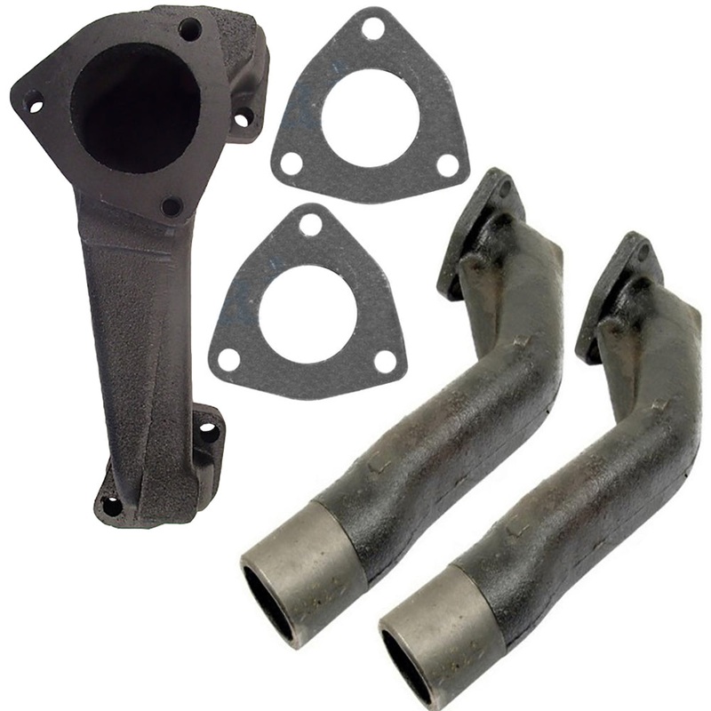 734700M1 Exhaust Manifold w Gaskets & Elbow Fits Massey Ferguson 175 180 255