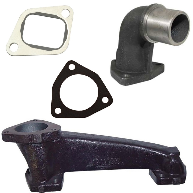 Exhaust Manifold w Gaskets & Elbow Fits MF Perkins 21243 21245 21246 21248 21593