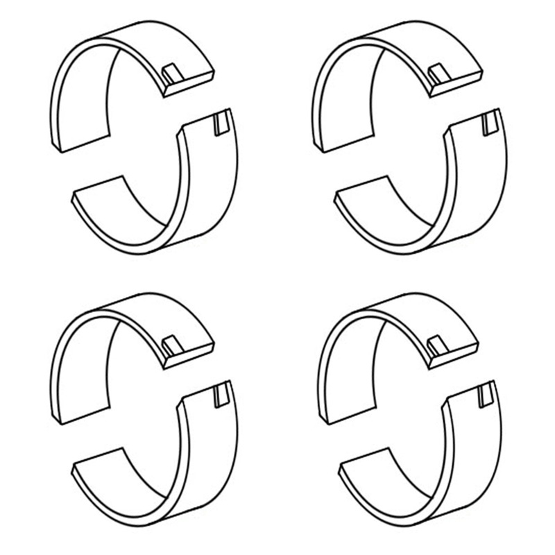 357990R11 New Pack of 4 Connecting Rod Bearings Fits Case-IH Tractor Models
