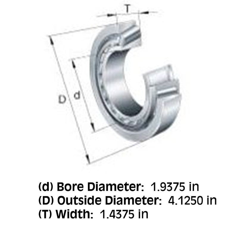 HM807044 Tractor Tapered Roller Bearing Cone 1.9375" Bore 4.125" OD